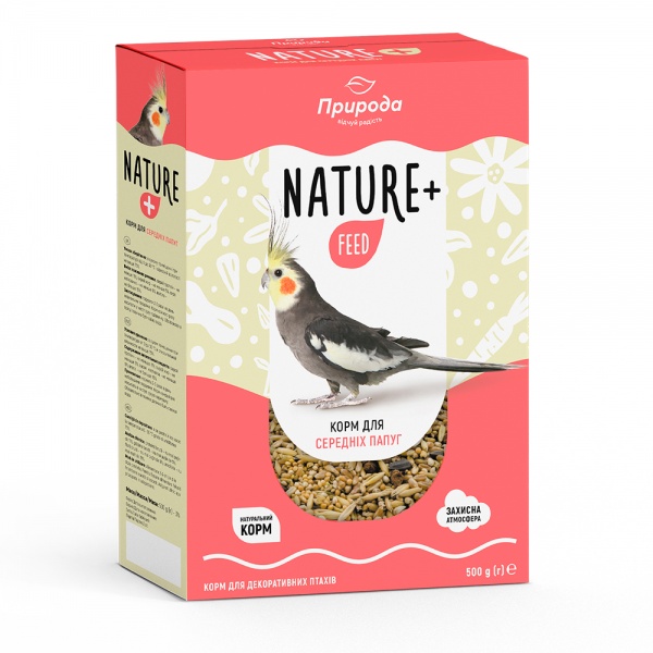 Корм Природа Nature + feed для середніх папуг 500 г