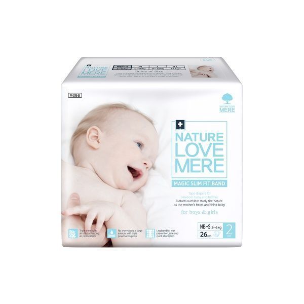 Підгузки Nature Love Mere Magic Slim Fit Band 3-6 кг NB-S 26 шт.