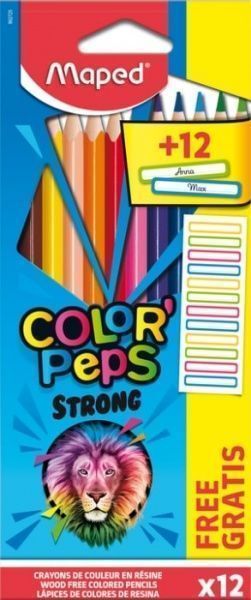 Олівці кольорові Color Peps Classic 12 кольорів + 12 наклейок MP.862725 Maped