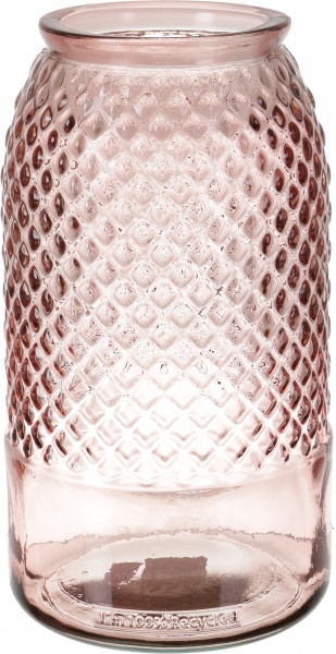 Ваза стеклянная San Miguel DIAMANTE 28 см светло-розовый 