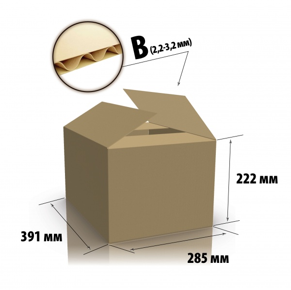 Гофроящик 285 x 391 x 222 мм
