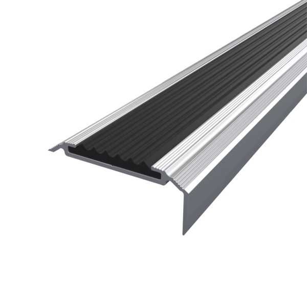 Порожек алюминиевый ПАС-1477 АЛЮПРО фигурный антискользящая вставка 48х20x2000 мм серый 