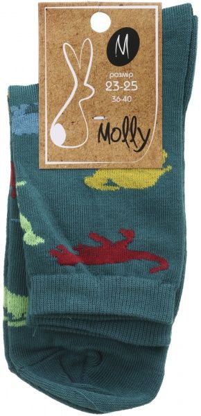 Носки женские Молли Динозаври р. 23-25 темно-зеленый 