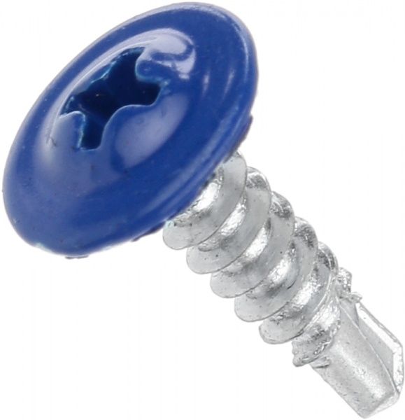 Саморез с пресс-шайбой со сверлом 4,2x16 мм вес синий RAL 5005 Expert Fix