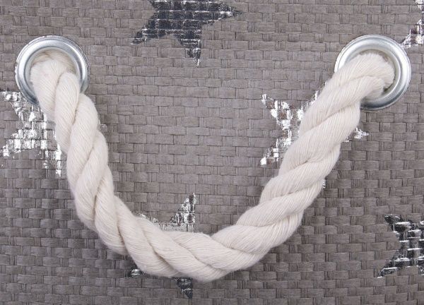 Кошик з ручками Stars 38х26х22 см сірий