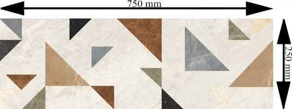 Плитка Ceramika Paradyz Supreme Grys Polysk Dekor Mix 25x75 