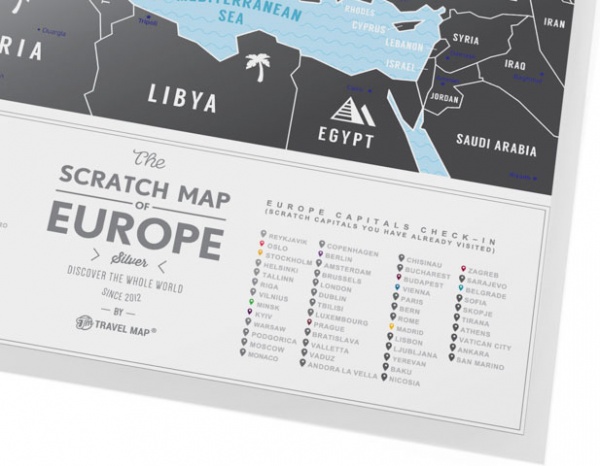 Скретч карта Европы 