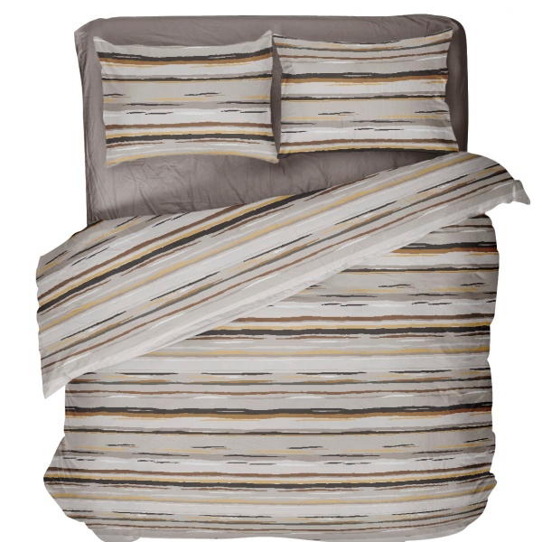 Комплект постельного белья 2,0 Band бежево-коричневый UP! (Underprice) 