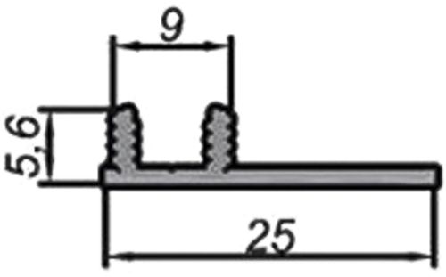 Поріжок алюмінієвий декорований UniLine + база Braz Line гладкий приховане кріплення 30x2700 мм дуб димчастий 