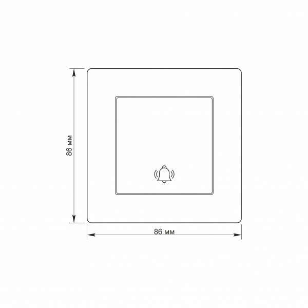 Кнопка дзвінка одноклавішний TITANUM без підсвітки білий TF-ST-DB1-W