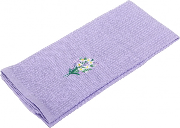 Набір рушників вафельних з вишивкою Лаванда/Ромашка 2 шт. 40x60 см фіолетовий/сірий La Nuit 