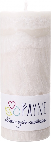 Свеча Цилиндр пальмовая бежевая 6х15 см ТМ FAYNE