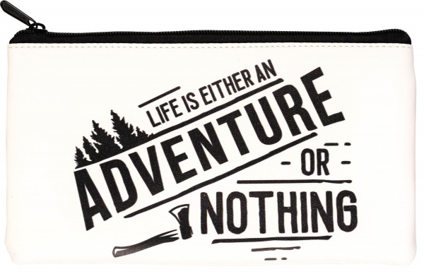 Папка на молнии Life either adventure or nothing А6+ 80438 Centrum белый с рисунком