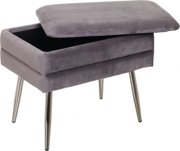 Сундук-пуф Yves 50х34,5х42 см тепло-серый 