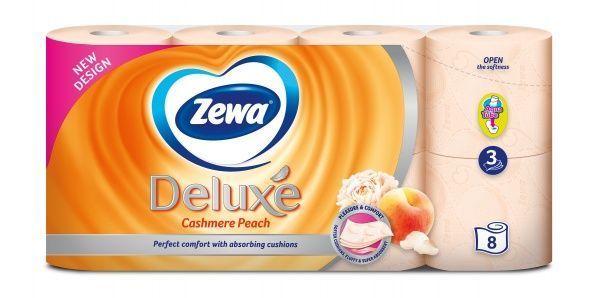 Zewa Deluxe Сashmere Peach трехслойная 8 шт.