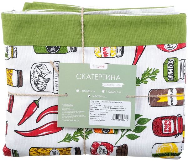 Скатерть Специи 140x220 см светло-зеленый Homeline 