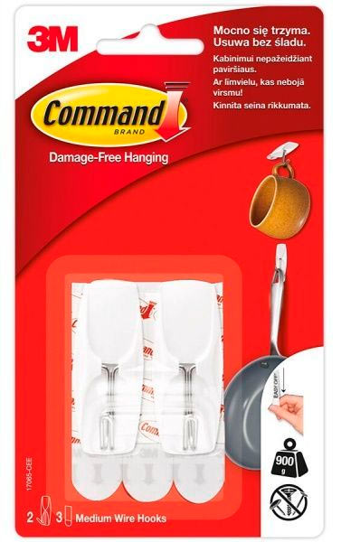 Крючок для кухонных принадлежностей Command белый 2 шт. 17065