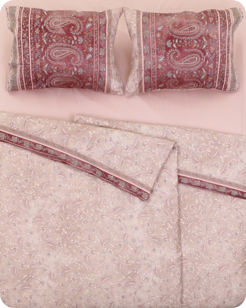 Комплект постільної білизни Como 41 сімейний рожевий із малюнком Grandfoulard 