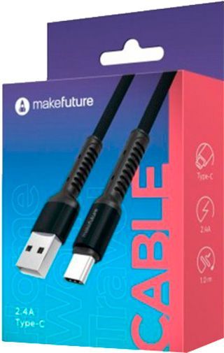 Кабель MakeFuture USB Type-C – USB 1 м чорний (MCB-CD1GR) (2.4A) Denim Grey 