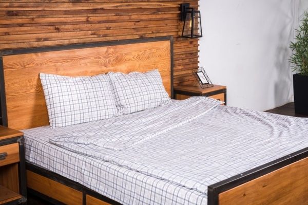 Комплект постільної білизни Урбан євро біло-сірий Rigel 