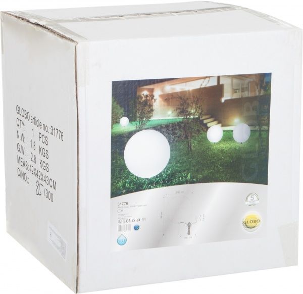 Світильник садовий Globo Toula 30 Вт IP44 білий 31776 