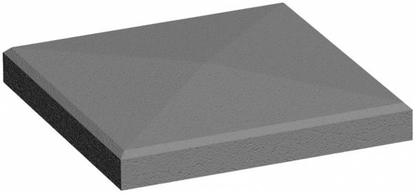 Крышка на столб 480x480x80 мм серый 