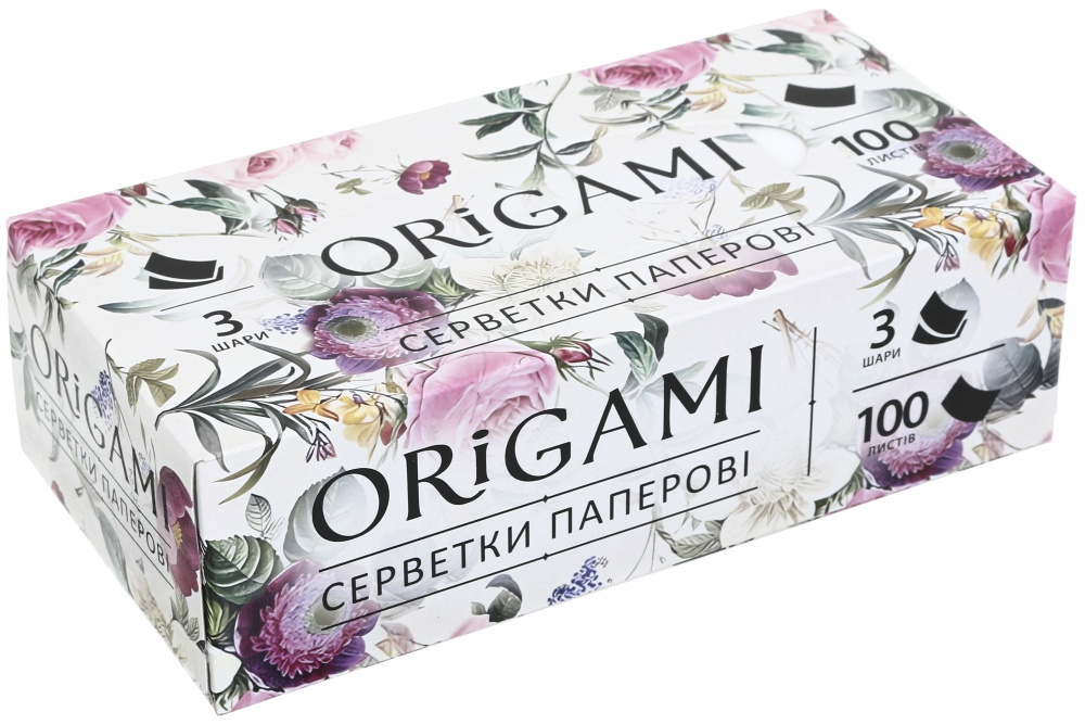 Салфетки гигиенические в коробке ORIGAMI Deluxe 100 шт.