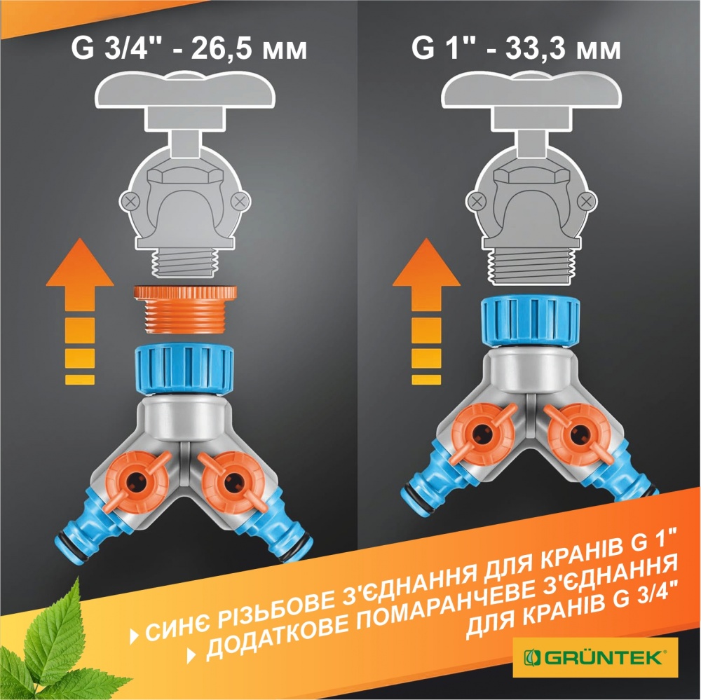 Распределитель 2-канальный с регулировкой потока воды