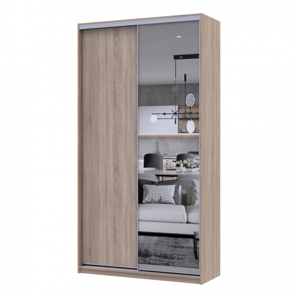 Шафа-купе Сіті Лайт Doros ДСПдзеркало 1,2 м 1200x450x2250 мм дуб сонома двері ДСП/дзеркало