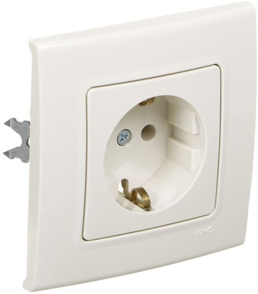 Розетка із заземленням Viko Linnera без шторок крем 90401008