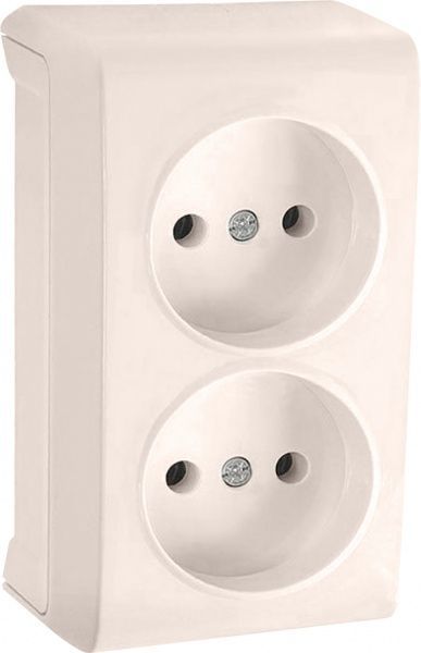 Розетка подвійна без заземлення Viko Vera без шторок кремовий