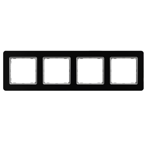 Рамка чотиримісна Schneider Electric Sedna Elements універсальна чорне скло SDD361804