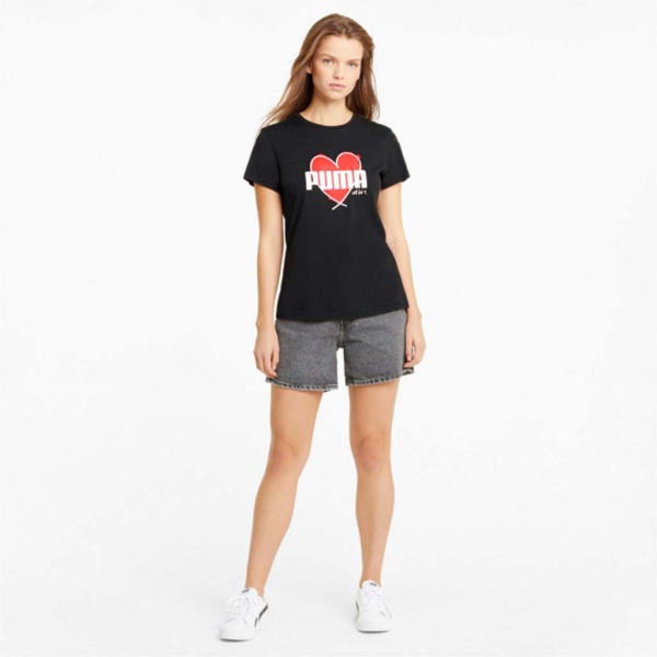 Футболка Puma HEART TEE 58789701 р.S чорний