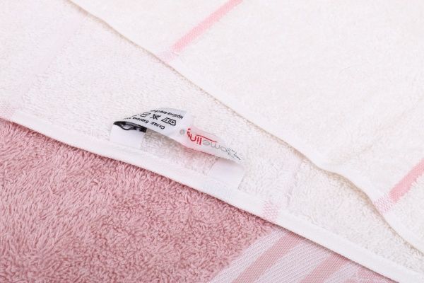 Набор полотенец Марина 2 шт. кремово-розовый 