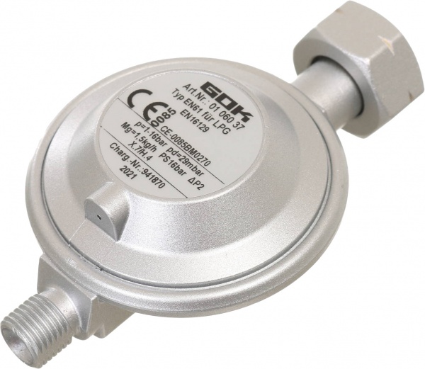 Редуктор газовый GOK 1,5 кг/ч 29 (30) мбар G1/2 2 метра