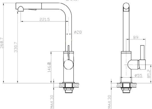 Смеситель для кухни Invena Preto BZ-48-W04