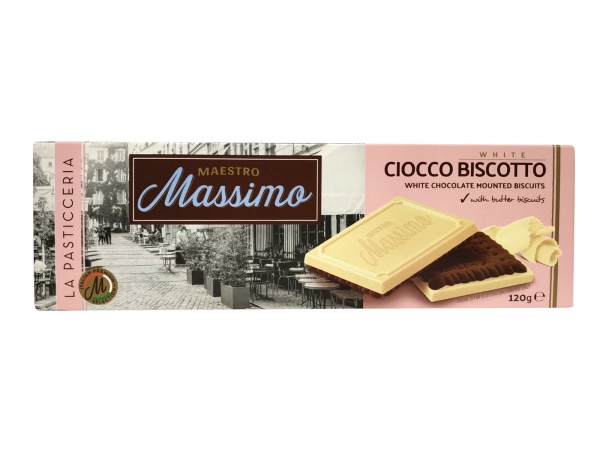 Печиво-сандвіч Maestro Massimo з білим шоколадом Ciocco Biscotto White 120 г 