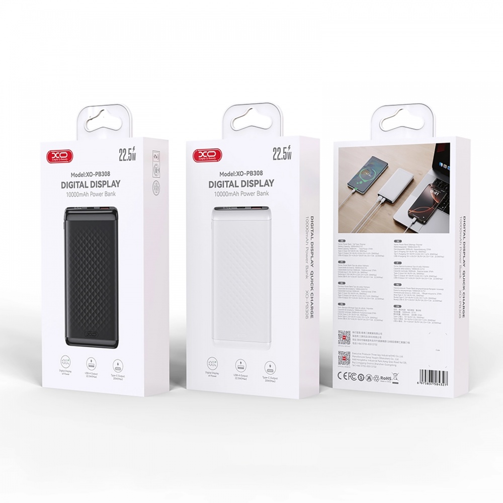 Повербанк Xo PB308 10000 mAh black (PB308.black)
