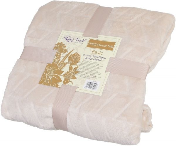 Плед Basic Twill 200x220 см айвори La Nuit 