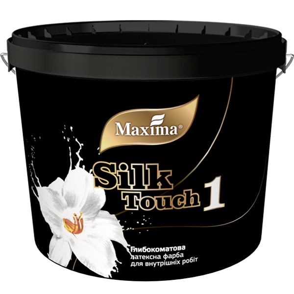 Фарба інтер'єрна латексна Maxima Silk Touch 1 глибокий мат білий 1л 1,2кг 