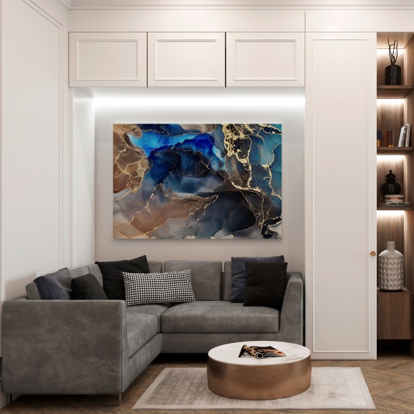 Картина на холсте Голубые флюиды 110x80 см WS Holst 14082213,6 