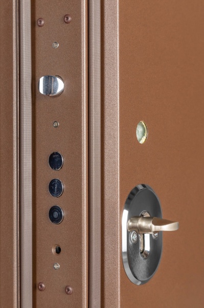 Дверь входная Булат Elegant 703 Metalic Wood - коричневая коричневый 2050x850 мм левая