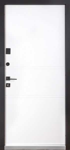 Дверь входная Булат Cottage 703 Metalic Grey / 237 Уличная Белый атласный грей 2050x950 мм левая