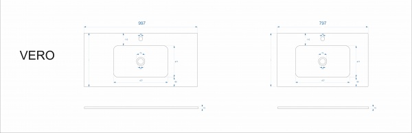 Умивальник меблевий Aquarius Vero (W) 100