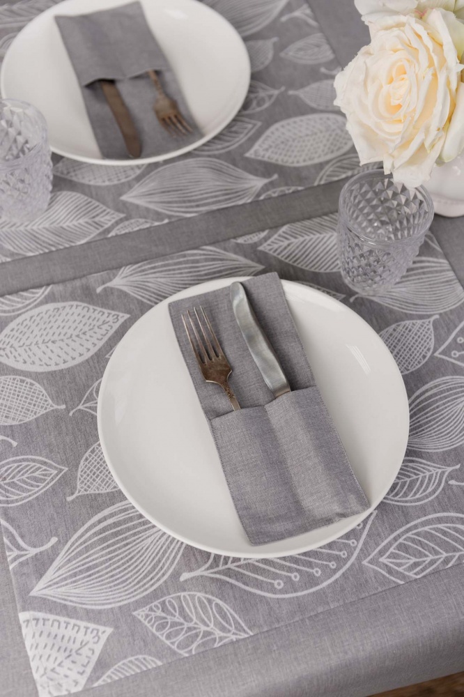 Чохол для приборів Прованс Листя cірий однотон 10x24 см сірий