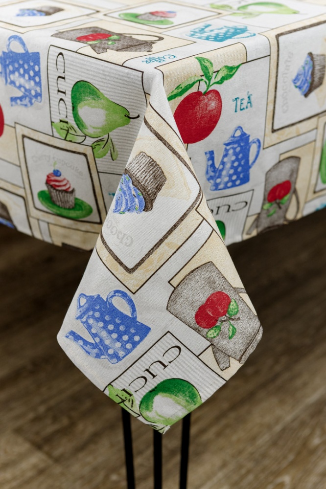 Скатерть CUPCAKE blue 136x180 см голубой Прованс