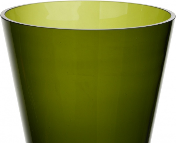 Ваза скляна оливкова SHOUT d17 h50 см Wrzesniak Glassworks