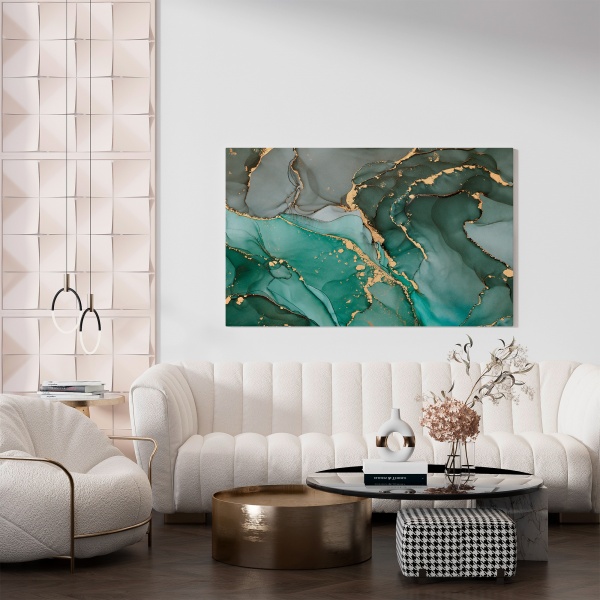 Картина на холсте Зеленые флюиды 110x80 см WS Holst 14082217,6 