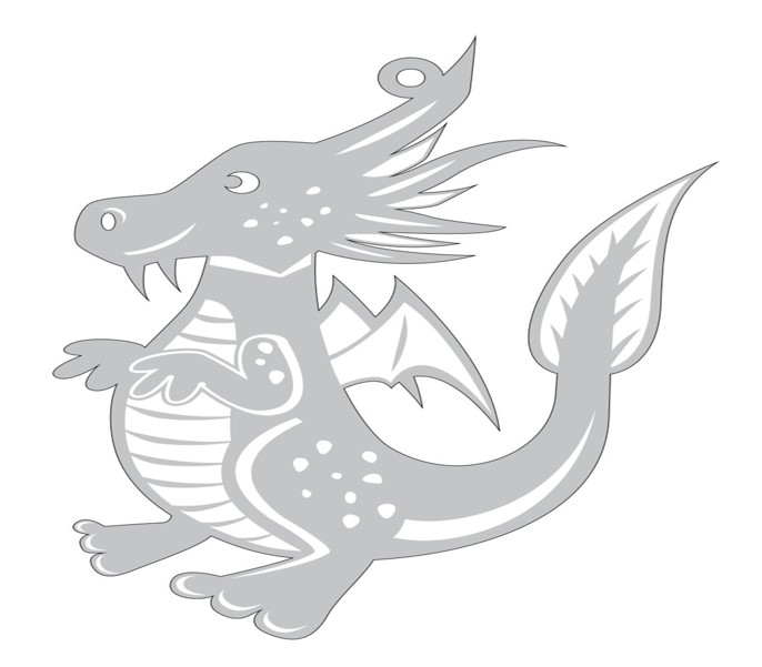 Декорация Дракон Новогодний 5 12х17,6х0,3 см DRGN5