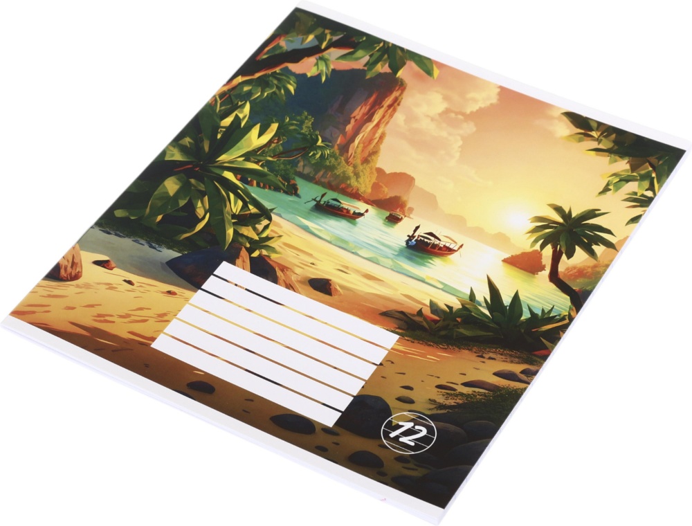 Тетрадь школьная Pixel landscape2_25 12 листов скоба, линия Nota Bene